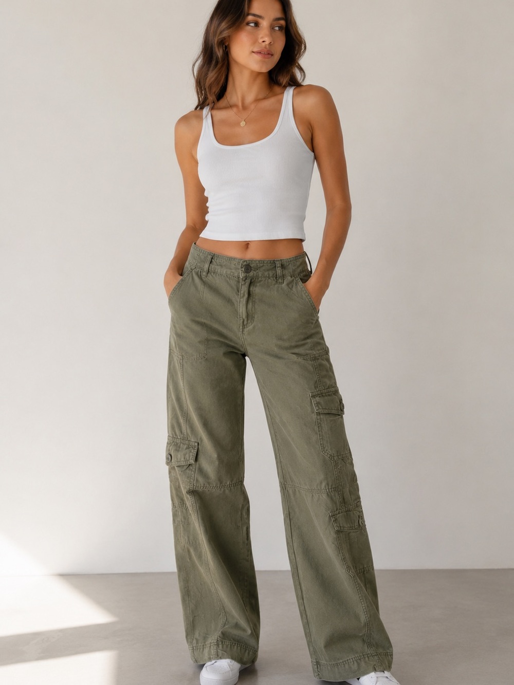 Refrain Los Angeles Olive Green women Cargo Pants